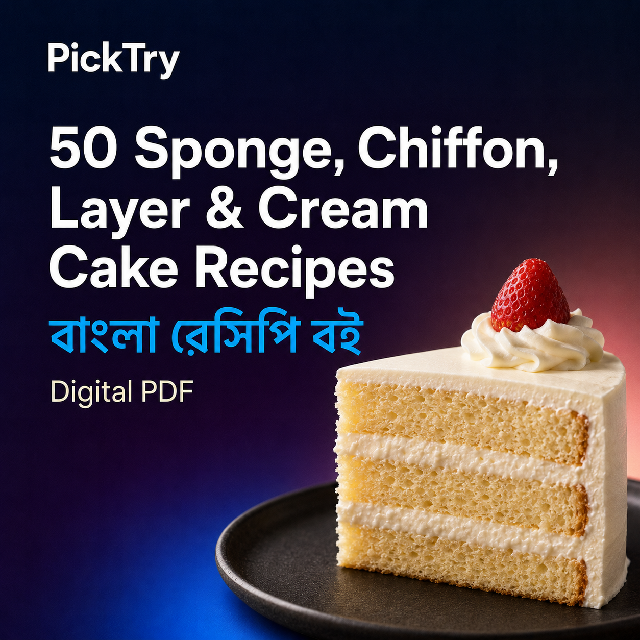 50 Sponge, Chiffon, Layer & Cream Cake Recipes – Bangla PDF