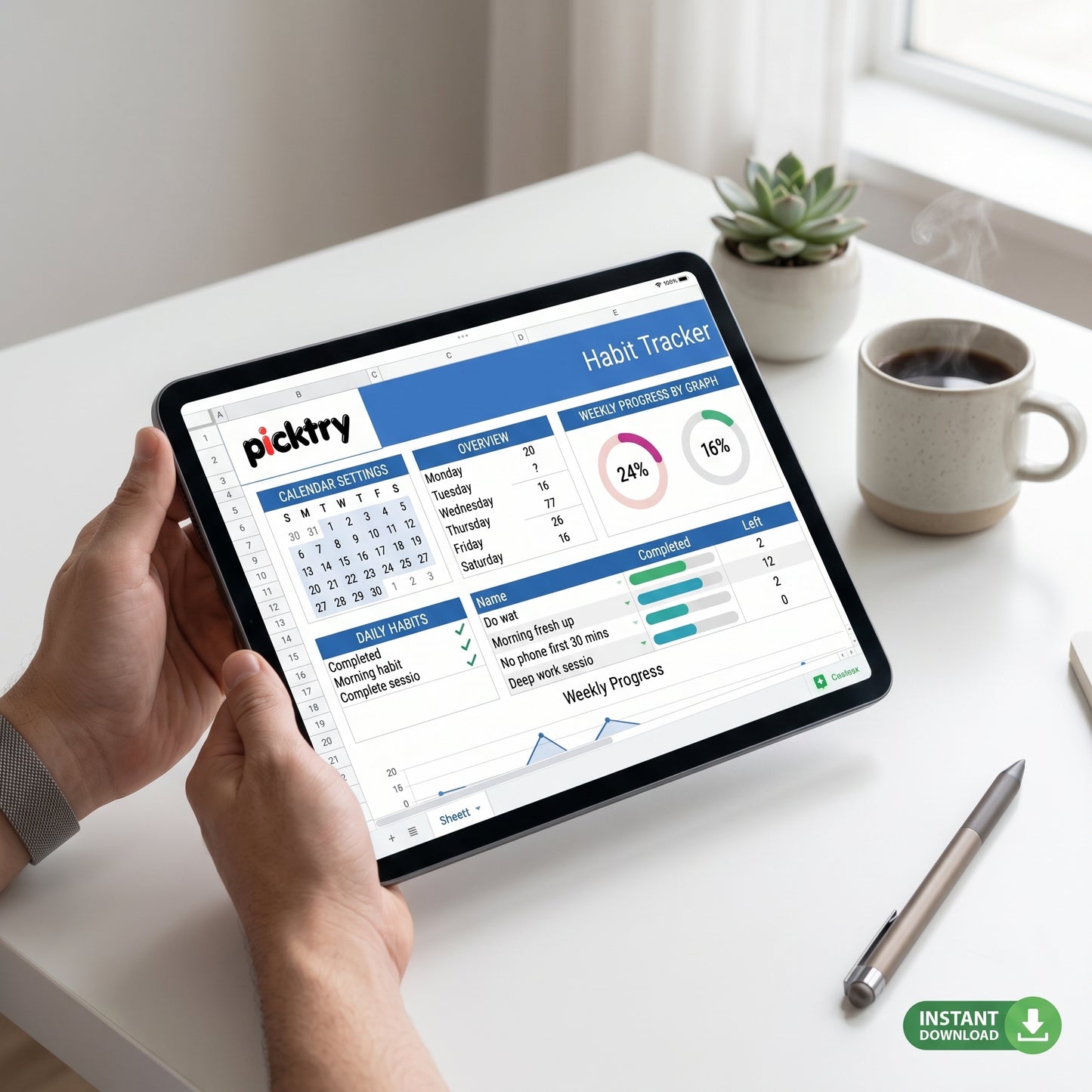 PickTry Digital Habit Tracker — Template